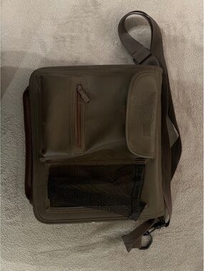 Pro Line Olive Green Organizer Bag with Adjustable Strap and Multiple Compartmen